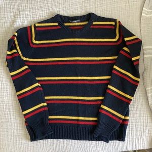 Brandy Melville red/yellow/navy striped sweater